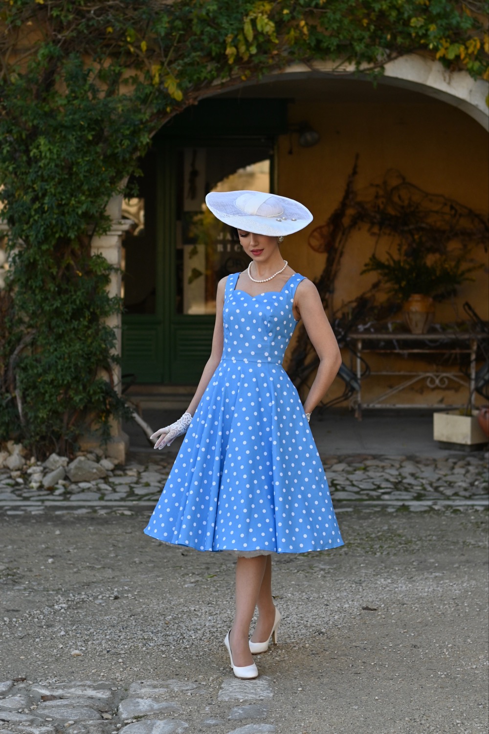 Marlene Polka Dot Swing Dress in Extended Sizing